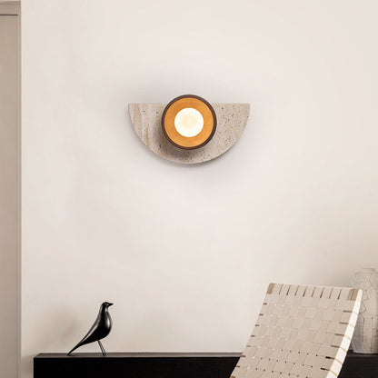 Japanese Solid Wood Glass 1 - Light Wall Sconce Lamp