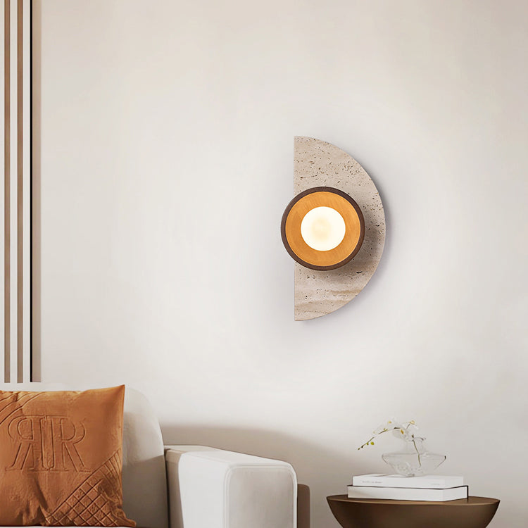 Japanese Solid Wood Glass 1 - Light Wall Sconce Lamp