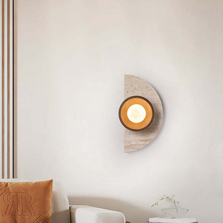 Japanese Solid Wood Glass 1 - Light Wall Sconce Lamp