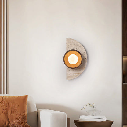 Japanese Solid Wood Glass 1 - Light Wall Sconce Lamp