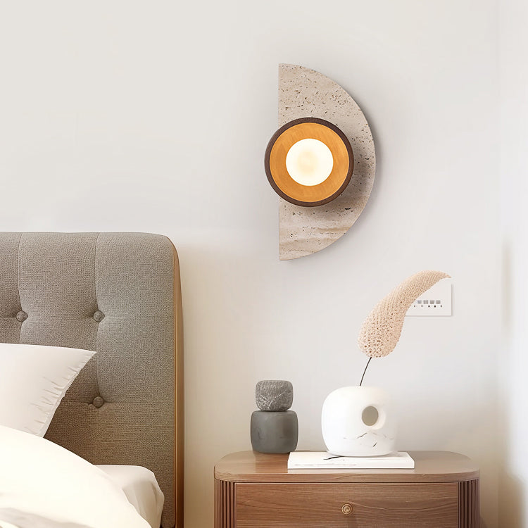 Japanese Solid Wood Glass 1 - Light Wall Sconce Lamp
