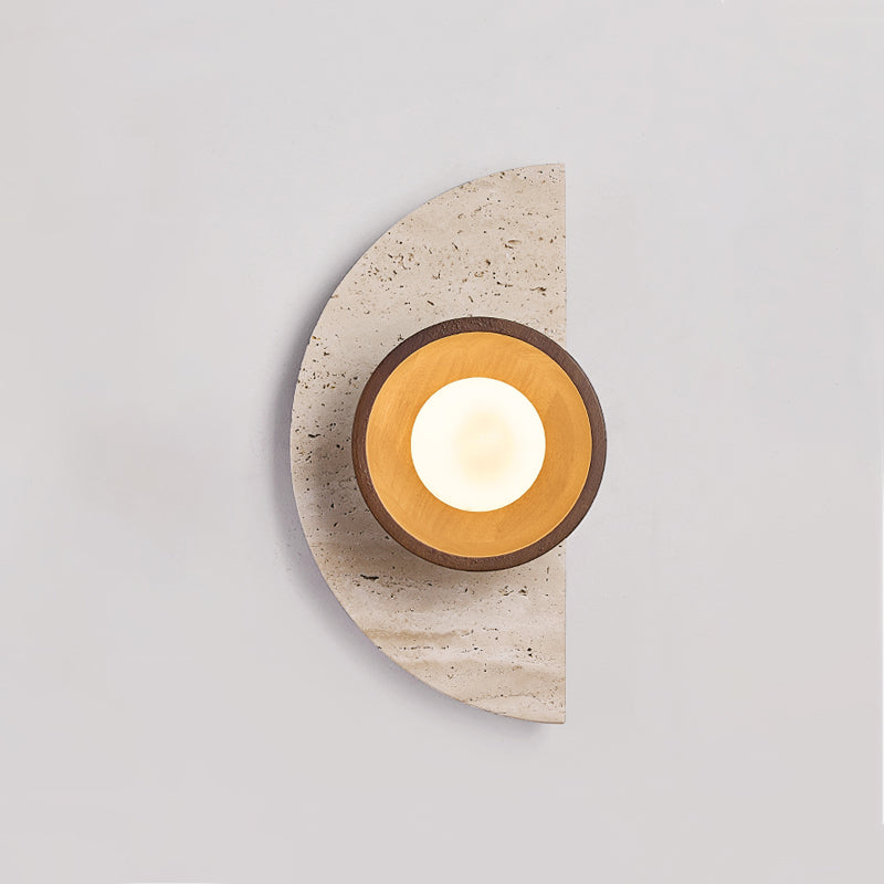 Japanese Solid Wood Glass 1 - Light Wall Sconce Lamp
