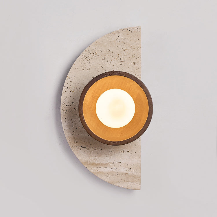 Japanese Solid Wood Glass 1 - Light Wall Sconce Lamp