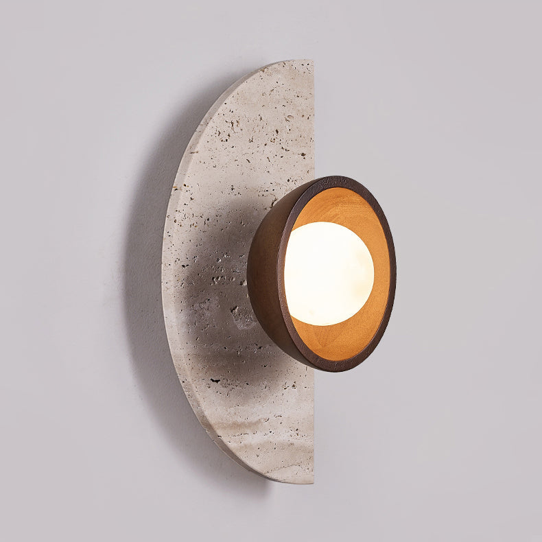 Japanese Solid Wood Glass 1 - Light Wall Sconce Lamp