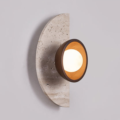 Japanese Solid Wood Glass 1 - Light Wall Sconce Lamp