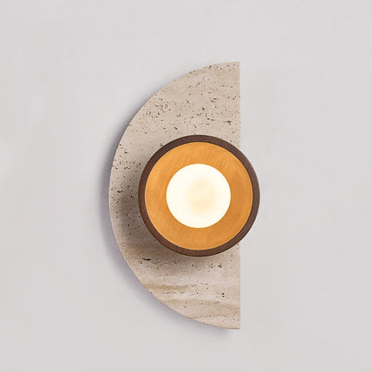 Japanese Solid Wood Glass 1 - Light Wall Sconce Lamp