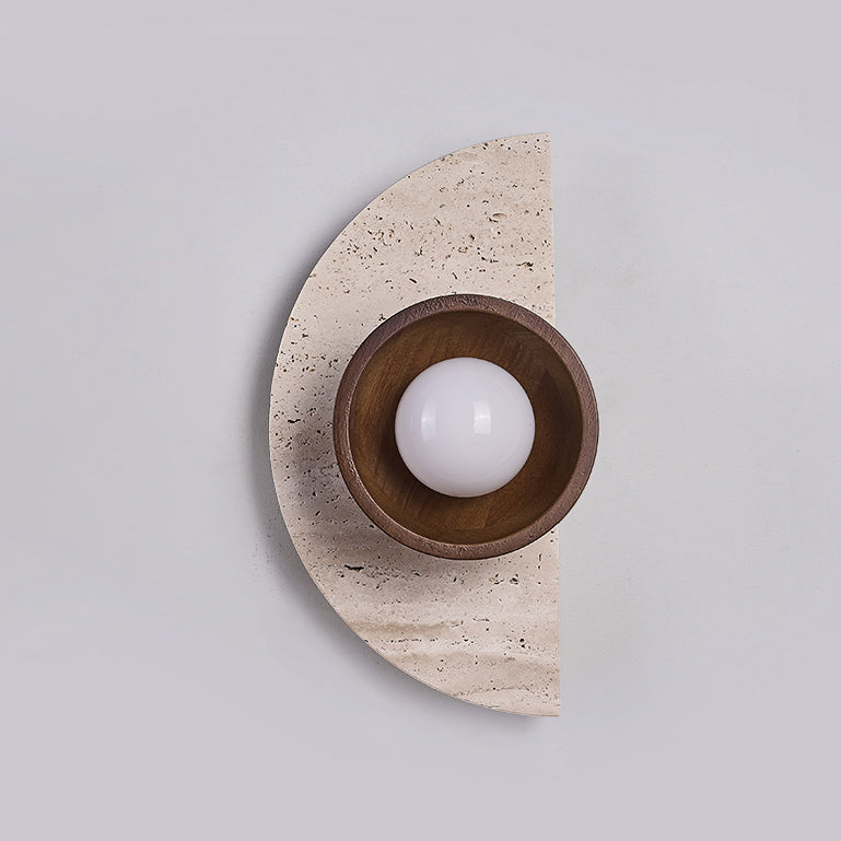Japanese Solid Wood Glass 1 - Light Wall Sconce Lamp
