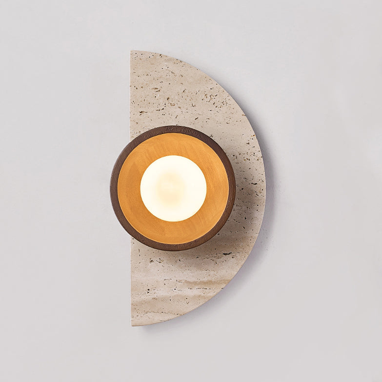 Japanese Solid Wood Glass 1 - Light Wall Sconce Lamp