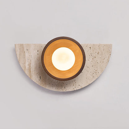 Japanese Solid Wood Glass 1 - Light Wall Sconce Lamp