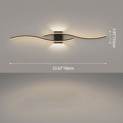 Minimalist Long Curve Iron Acrylic LED Wall Sconce Lamp