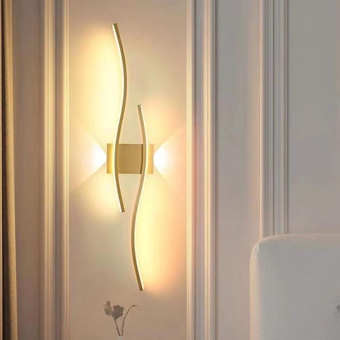 Minimalist Long Curve Iron Acrylic LED Wall Sconce Lamp