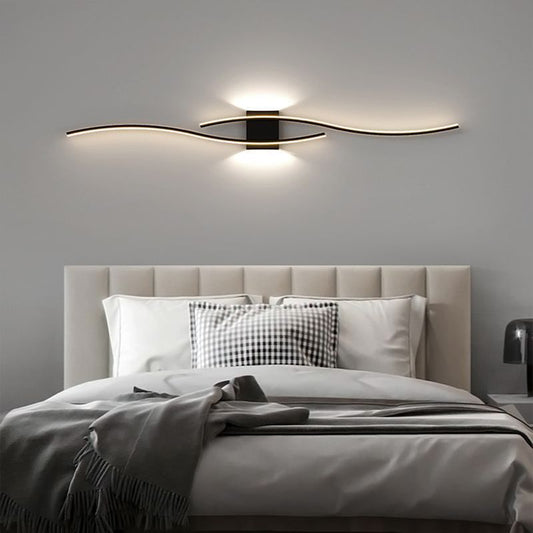 Minimalist Long Curve Iron Acrylic LED Wall Sconce Lamp
