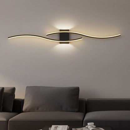 Minimalist Long Curve Iron Acrylic LED Wall Sconce Lamp