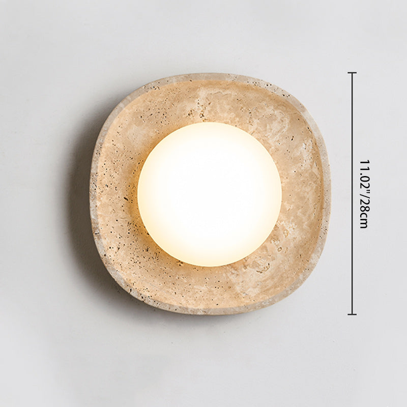 Japanese Travertine Rotational Molding LED Wall Sconce Lamp