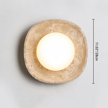 Japanese Travertine Rotational Molding LED Wall Sconce Lamp