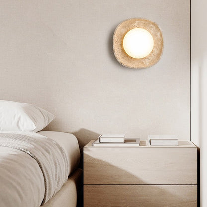 Japanese Travertine Rotational Molding LED Wall Sconce Lamp