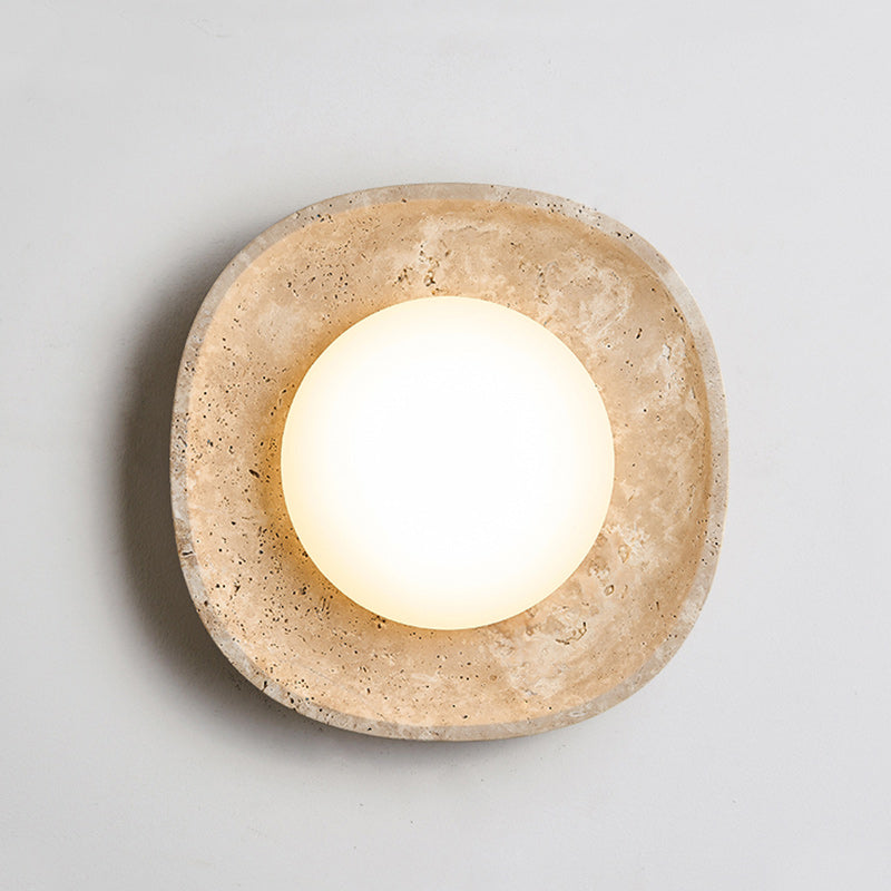 Japanese Travertine Rotational Molding LED Wall Sconce Lamp
