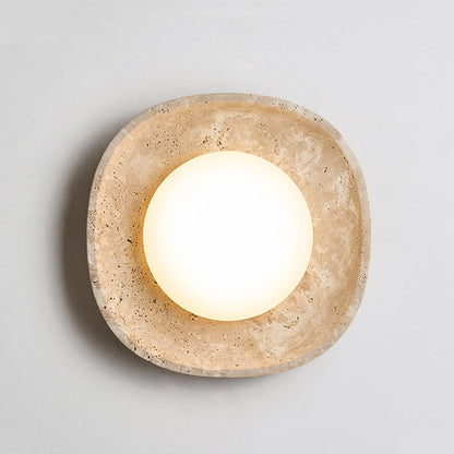 Japanese Travertine Rotational Molding LED Wall Sconce Lamp
