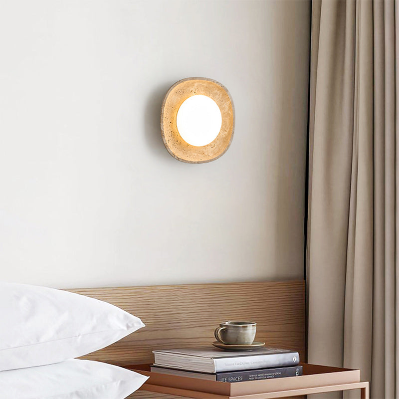 Japanese Travertine Rotational Molding LED Wall Sconce Lamp