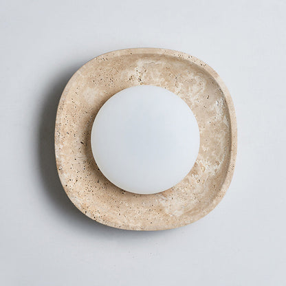 Japanese Travertine Rotational Molding LED Wall Sconce Lamp