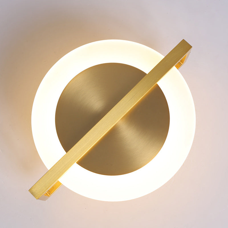 Simplicity Copper Acrylic Lampshade LED Wall Sconce Lamp
