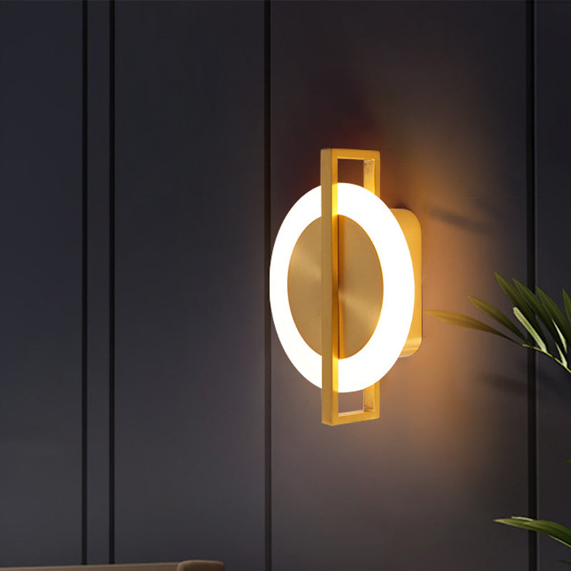 Simplicity Copper Acrylic Lampshade LED Wall Sconce Lamp
