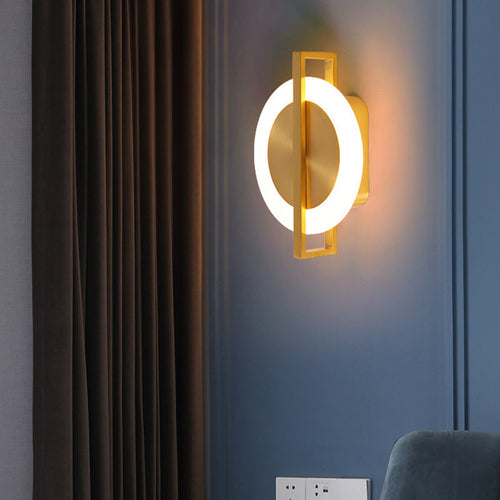 Simplicity Copper Acrylic Lampshade LED Wall Sconce Lamp