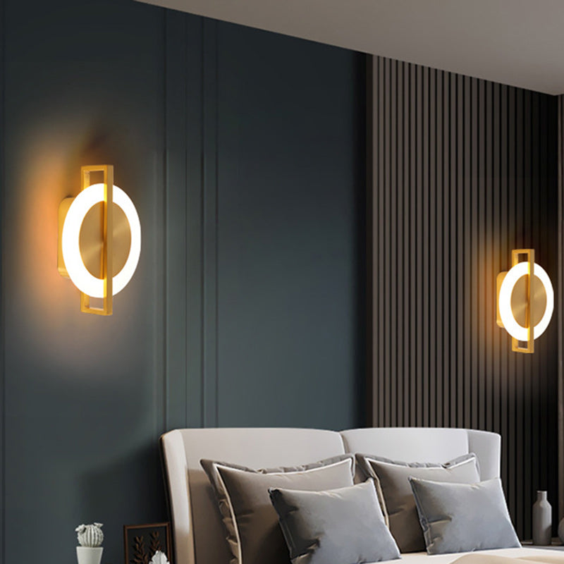 Simplicity Copper Acrylic Lampshade LED Wall Sconce Lamp