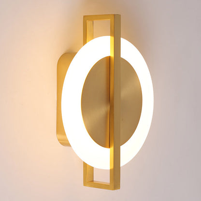 Simplicity Copper Acrylic Lampshade LED Wall Sconce Lamp