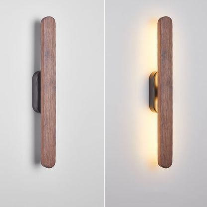 Retro Long Strip Black Walnut Copper LED Wall Sconce Lamp