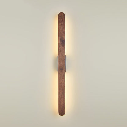 Retro Long Strip Black Walnut Copper LED Wall Sconce Lamp