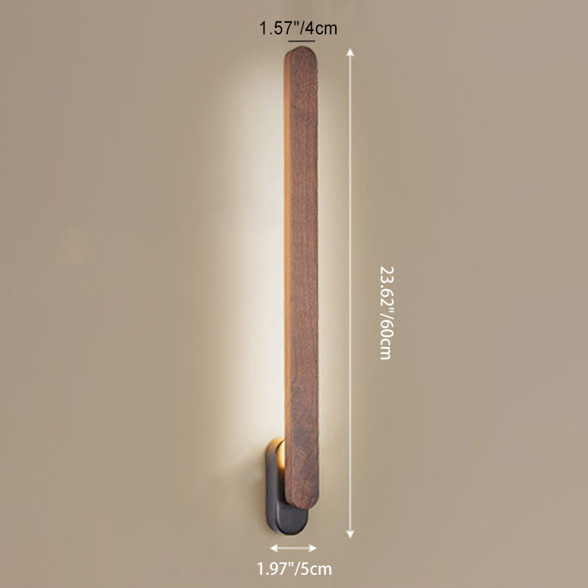 Retro Long Strip Black Walnut Copper LED Wall Sconce Lamp