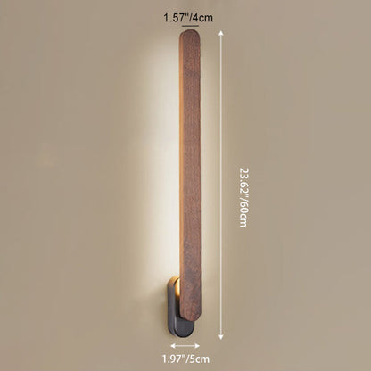 Retro Long Strip Black Walnut Copper LED Wall Sconce Lamp