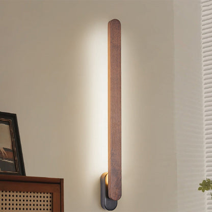 Retro Long Strip Black Walnut Copper LED Wall Sconce Lamp
