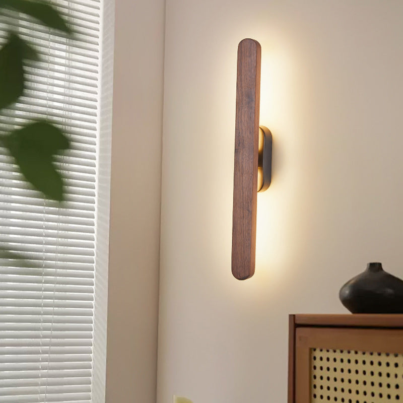 Retro Long Strip Black Walnut Copper LED Wall Sconce Lamp