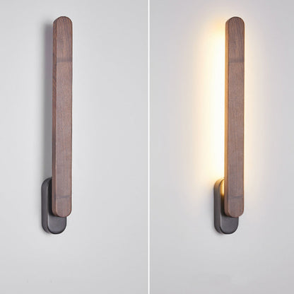 Retro Long Strip Black Walnut Copper LED Wall Sconce Lamp