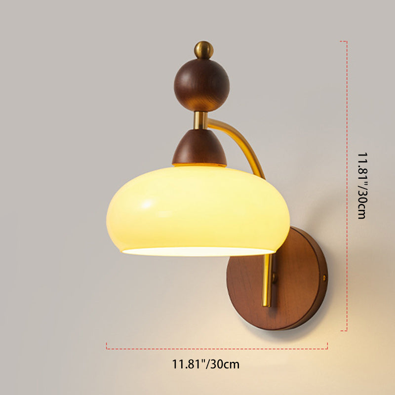 Round Lampshade Ash Hardware 1 - Light Wall Sconce Lamp