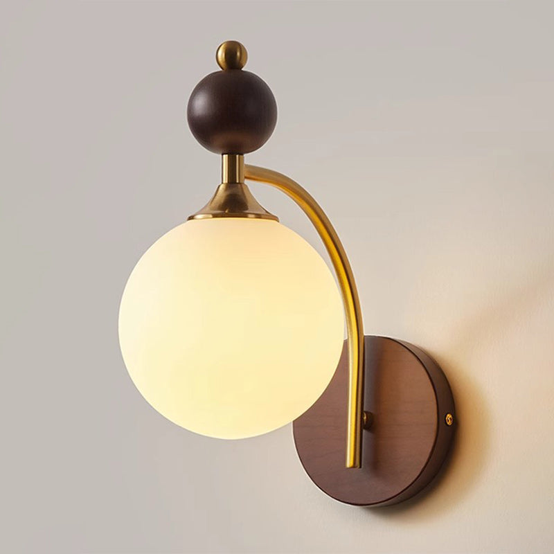 Round Lampshade Ash Hardware 1 - Light Wall Sconce Lamp