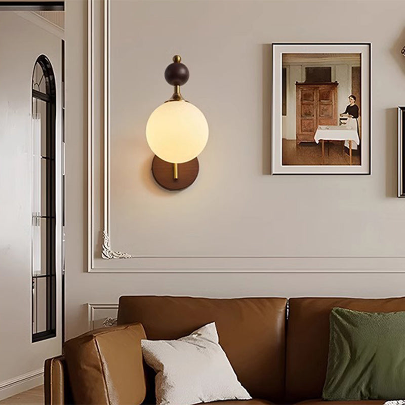 Round Lampshade Ash Hardware 1 - Light Wall Sconce Lamp