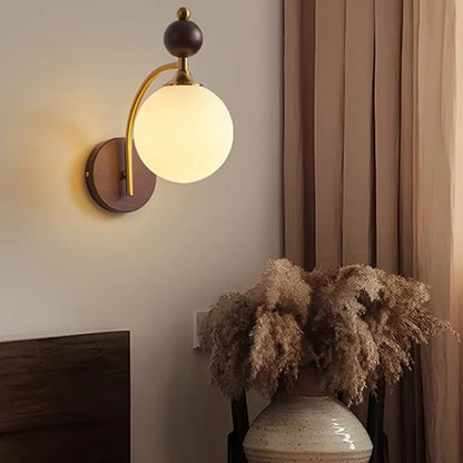 Round Lampshade Ash Hardware 1 - Light Wall Sconce Lamp