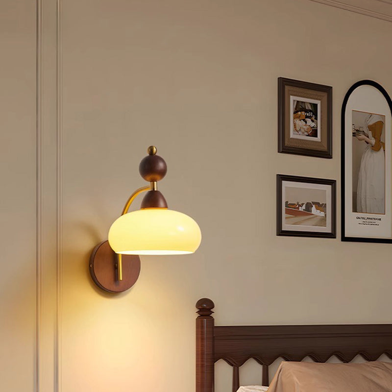 Round Lampshade Ash Hardware 1 - Light Wall Sconce Lamp