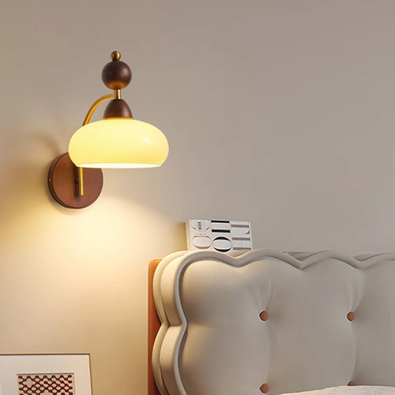Round Lampshade Ash Hardware 1 - Light Wall Sconce Lamp