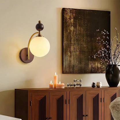Round Lampshade Ash Hardware 1 - Light Wall Sconce Lamp