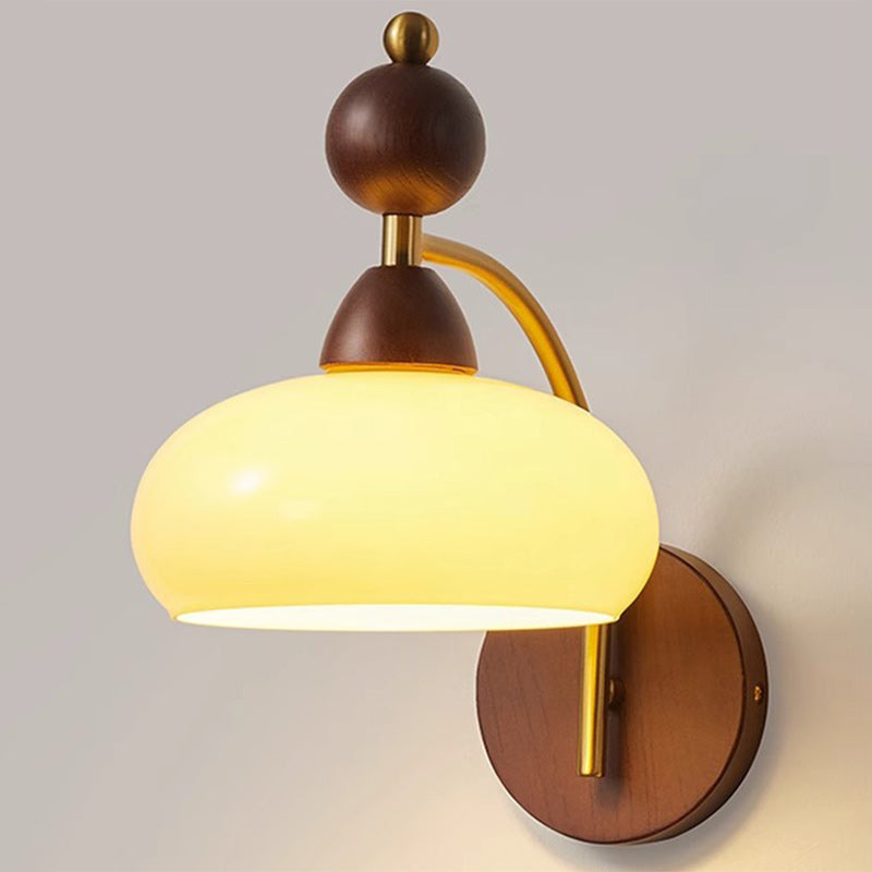Round Lampshade Ash Hardware 1 - Light Wall Sconce Lamp