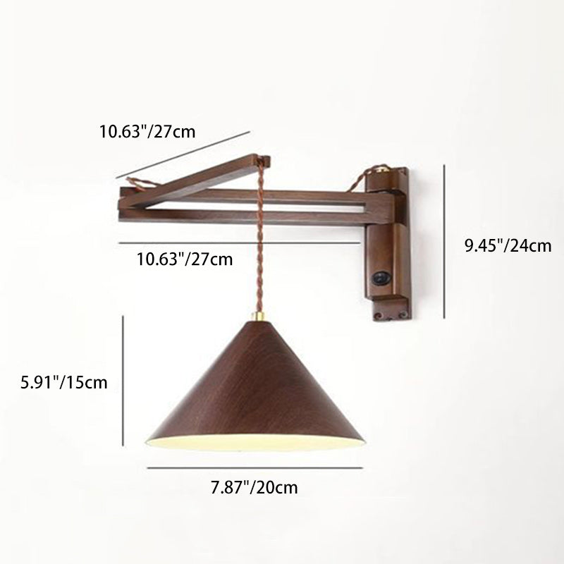 Simplicity Wood Lampshade Iron 1 - Light Wall Sconce Lamp