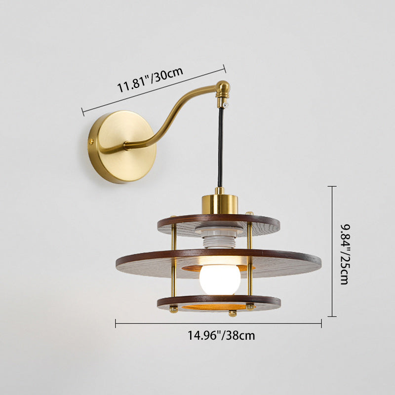 French Hexagon Ash Hardware 1 - Light Wall Sconce Lamp