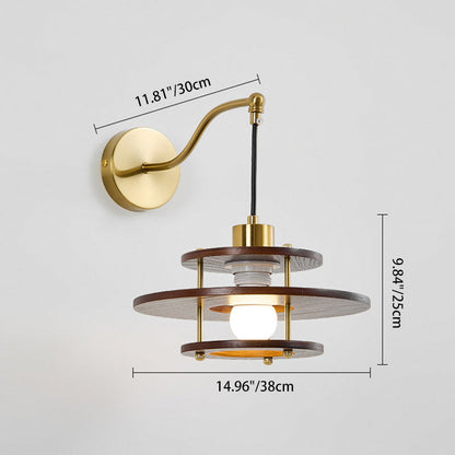 French Hexagon Ash Hardware 1 - Light Wall Sconce Lamp