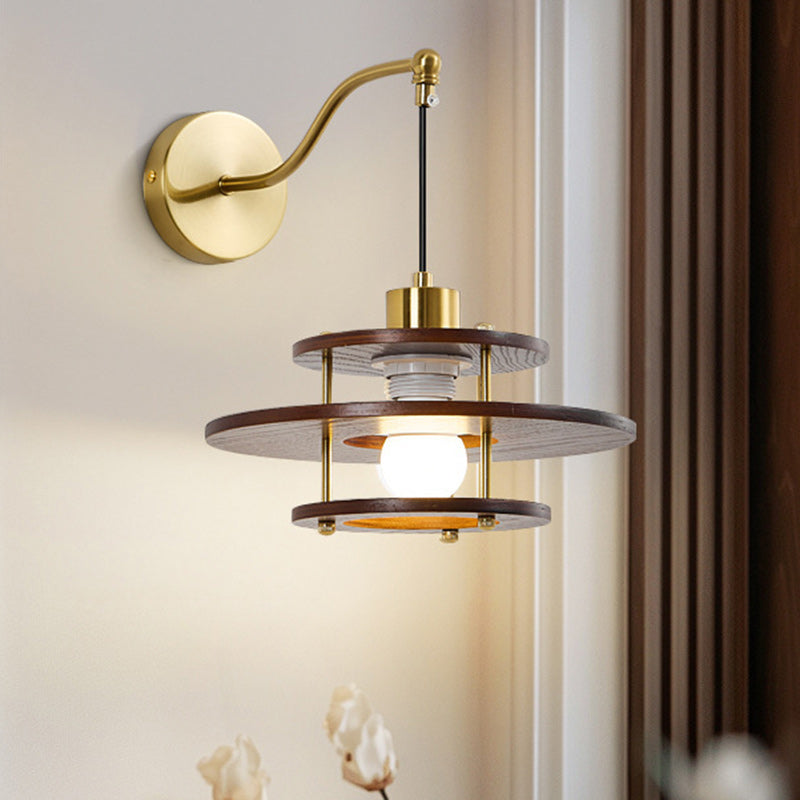 French Hexagon Ash Hardware 1 - Light Wall Sconce Lamp