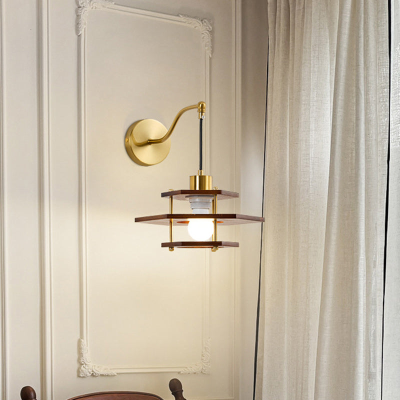 French Hexagon Ash Hardware 1 - Light Wall Sconce Lamp