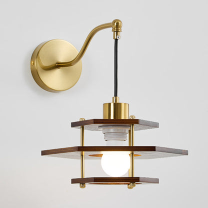 French Hexagon Ash Hardware 1 - Light Wall Sconce Lamp